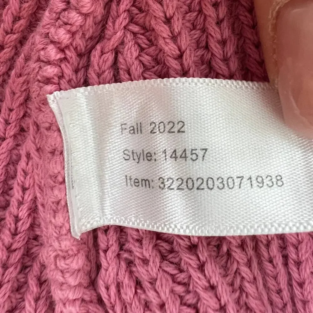 MARINE LAYER Ezra V-Neck Sweater in Light Mauve Pink 100% Cotton Standard Fit S - Picture 9 of 9